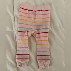 Hanna Andersson Pink Striped knit leggings